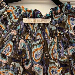 Marie Oliver shimmer blouse with tie